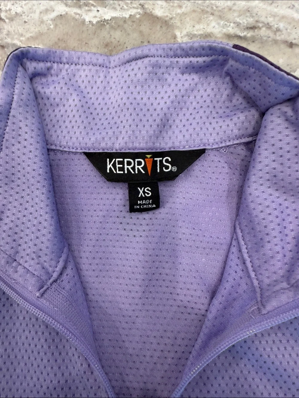 Kerrits Lilac and Deep Purple Short Sleeve Zip-Front Active Top